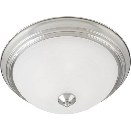 Maxim Lighting Essentials 2-Light 13.5" Wide Satin Nickel Flush Mount Light 5841MRSN